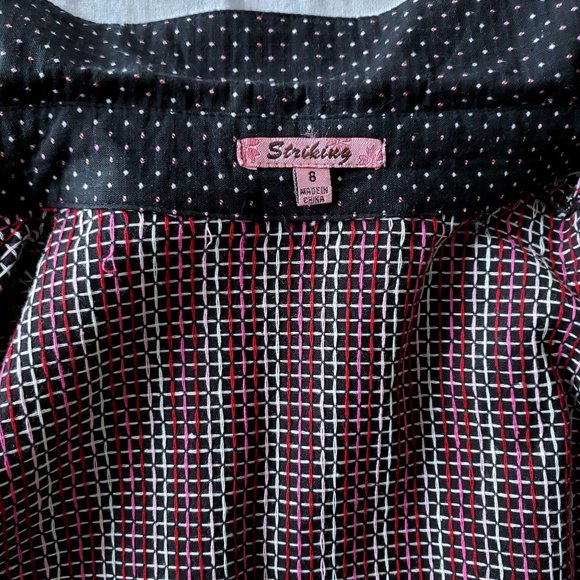 Striking (Canadian Designer) Black Shirt with Polka Dots - Picture 4 of 4